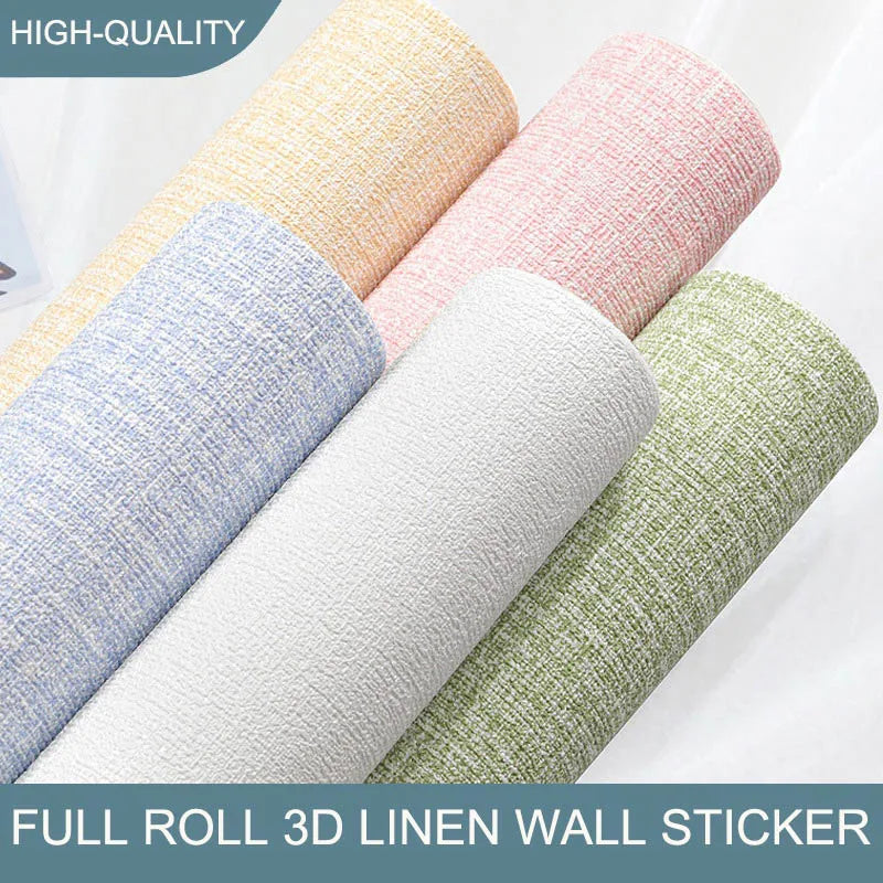 Self-Adhesive 3D Foam Wallpaper – Waterproof Linen Texture for Wall Renovation