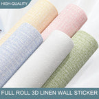 Self-Adhesive 3D Foam Wallpaper – Waterproof Linen Texture for Wall Renovation