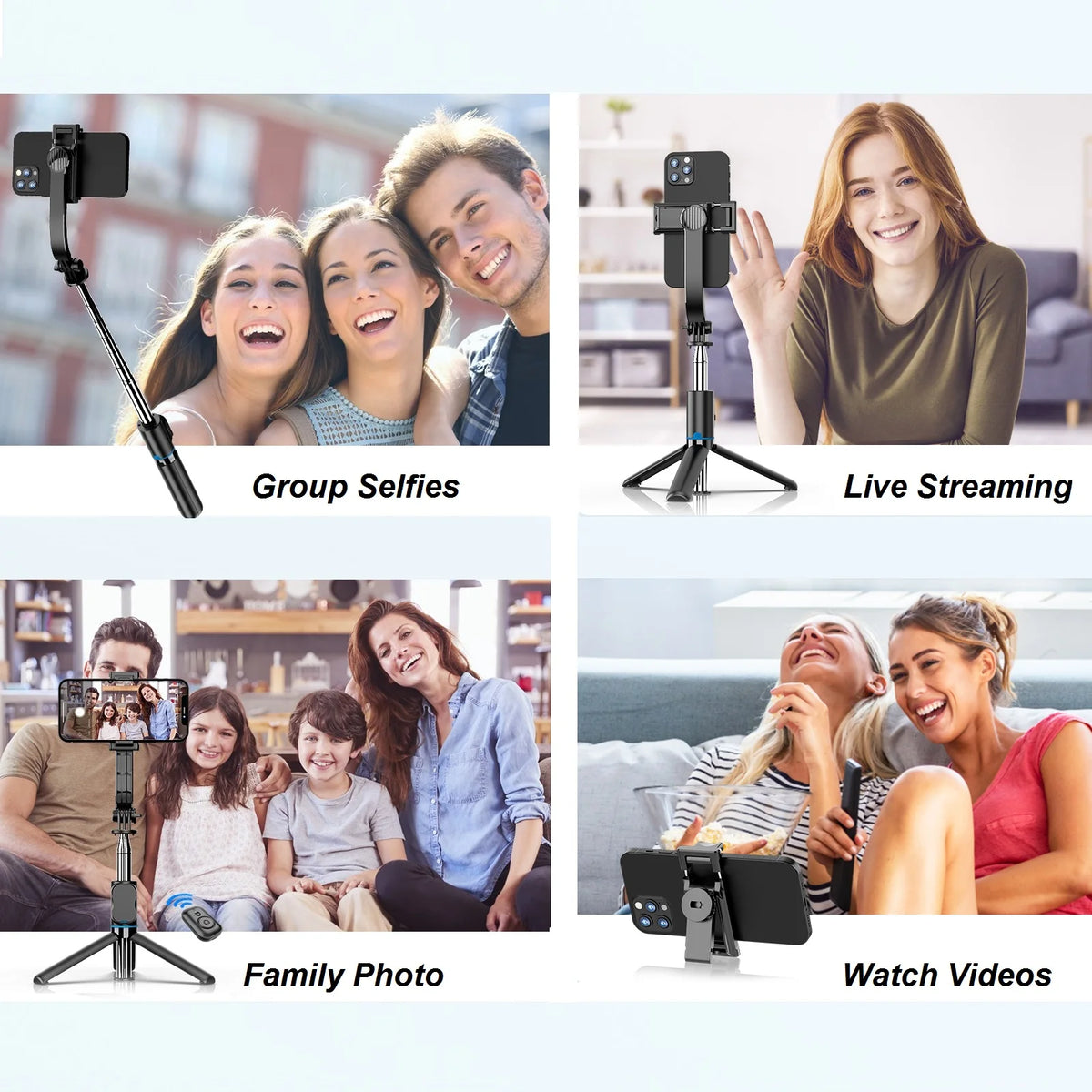 42-Inch Selfie Stick Tripod – Extendable Bluetooth Mount for Travel Vlogging