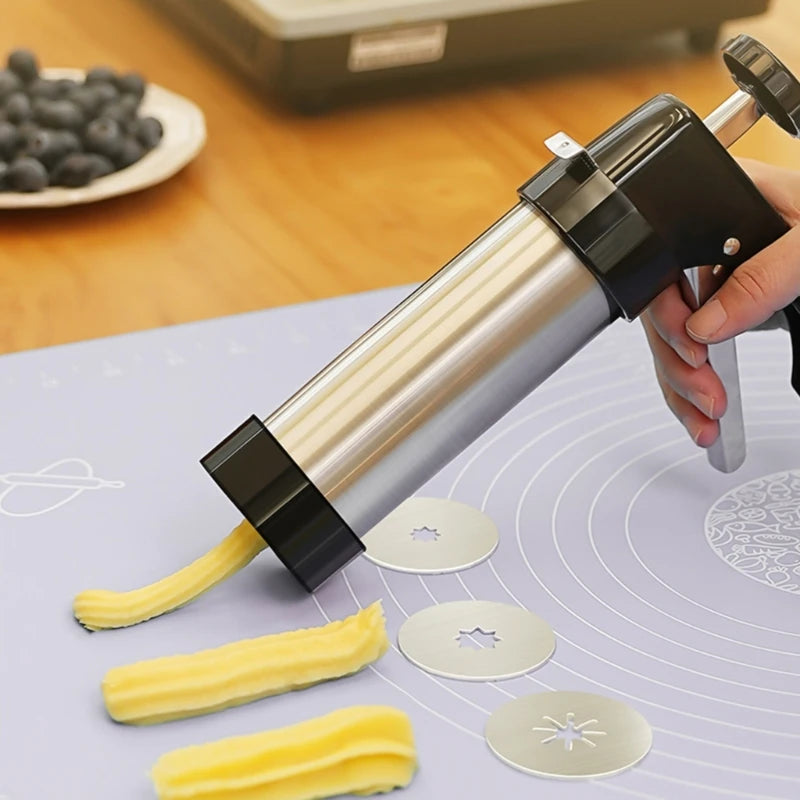 Spanish Churro Making Machine – Manual Cookie Press for Home Snacks