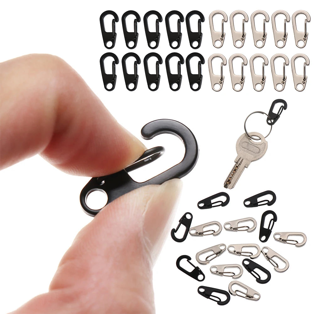 Mini Aluminium D-Ring Carabiner – Spring Clip for Outdoor Camping EDC Gear