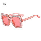 Rhinestone Square Sunglasses – UV400 Kids Eyewear for Outdoor Sun Protection