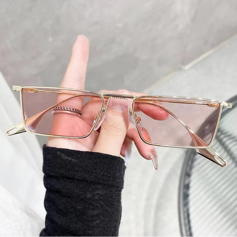 Vintage Square Metal Sunglasses – UV400 Retro Eyewear for Men and Women