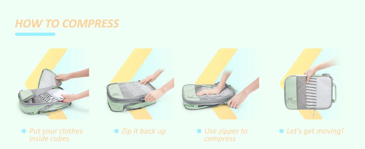 Compression Packing Cubes – Lightweight Luggage Organizers for Travel