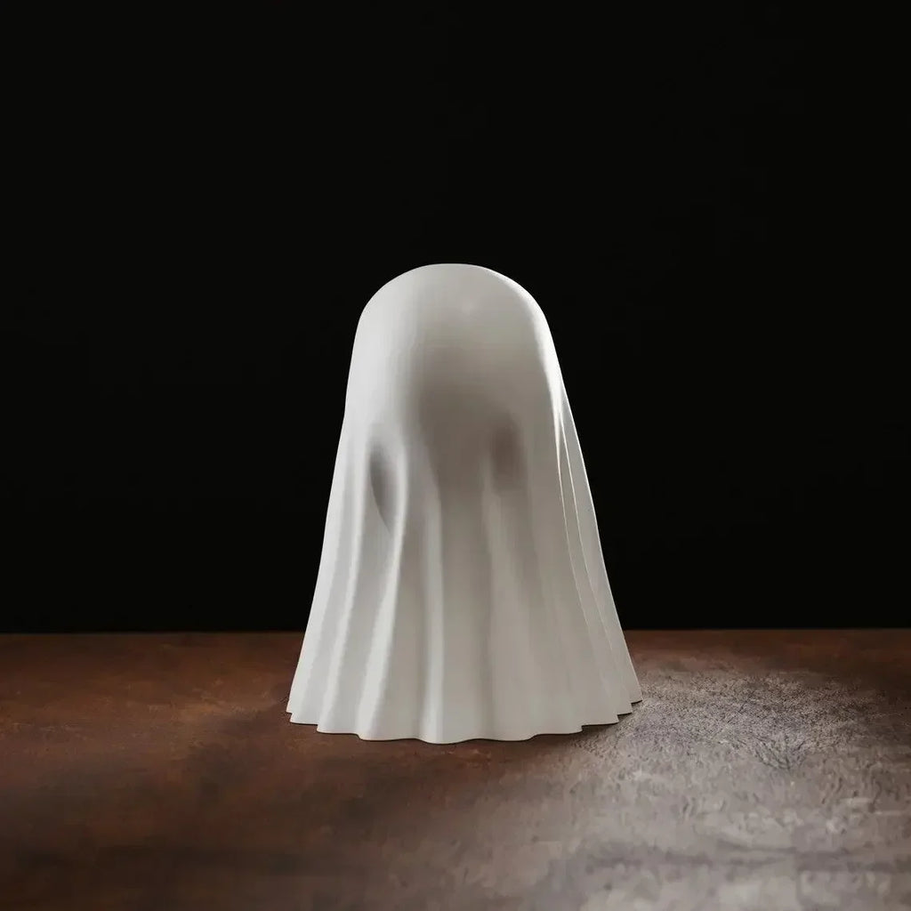 Resin Ghost Statue – Small Spooky Figurine for Halloween Home Decor