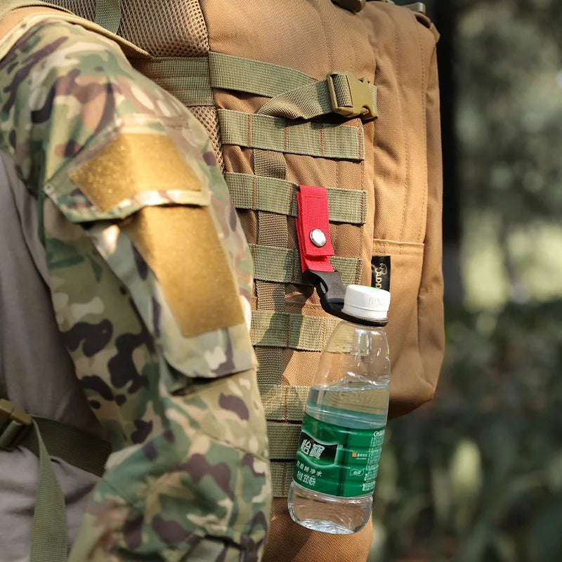 Nylon Webbing Bottle Holder – Tactical Carabiner Clip for Outdoor Hiking