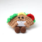 Handmade Wool Crochet Dog Doll – Positive Affirmation Plush for Home Decor