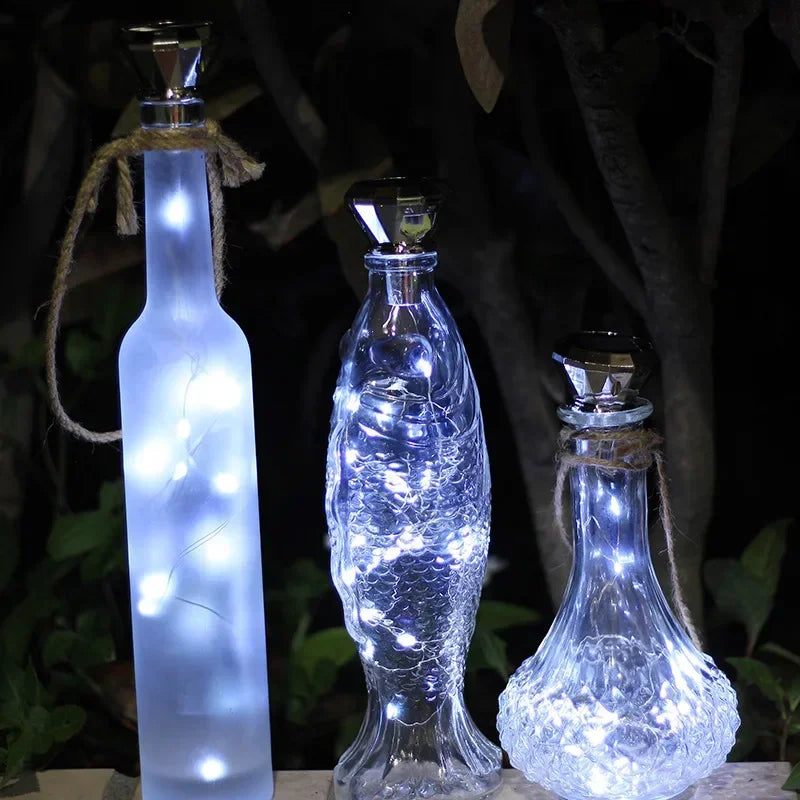 Solar Wine Bottle LED Fairy Lights – Decorative Garland for Home and Weddings