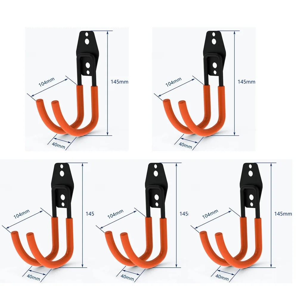 Heavy Duty Metal Wall Hook – Anti-slip Storage Hanger for Garage Garden Tools