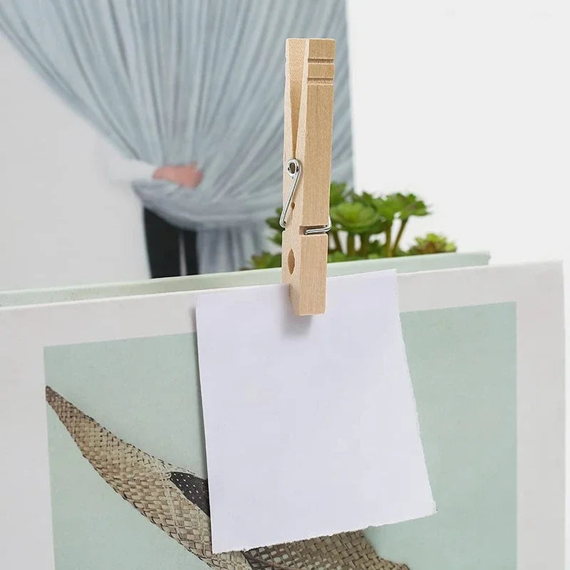 Heavy Duty Wooden Clothes Pins – Spring Clothespins for Laundry and Crafts