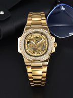 Skeleton Automatic Watch – Luxury Stainless Steel Diamond for Men
