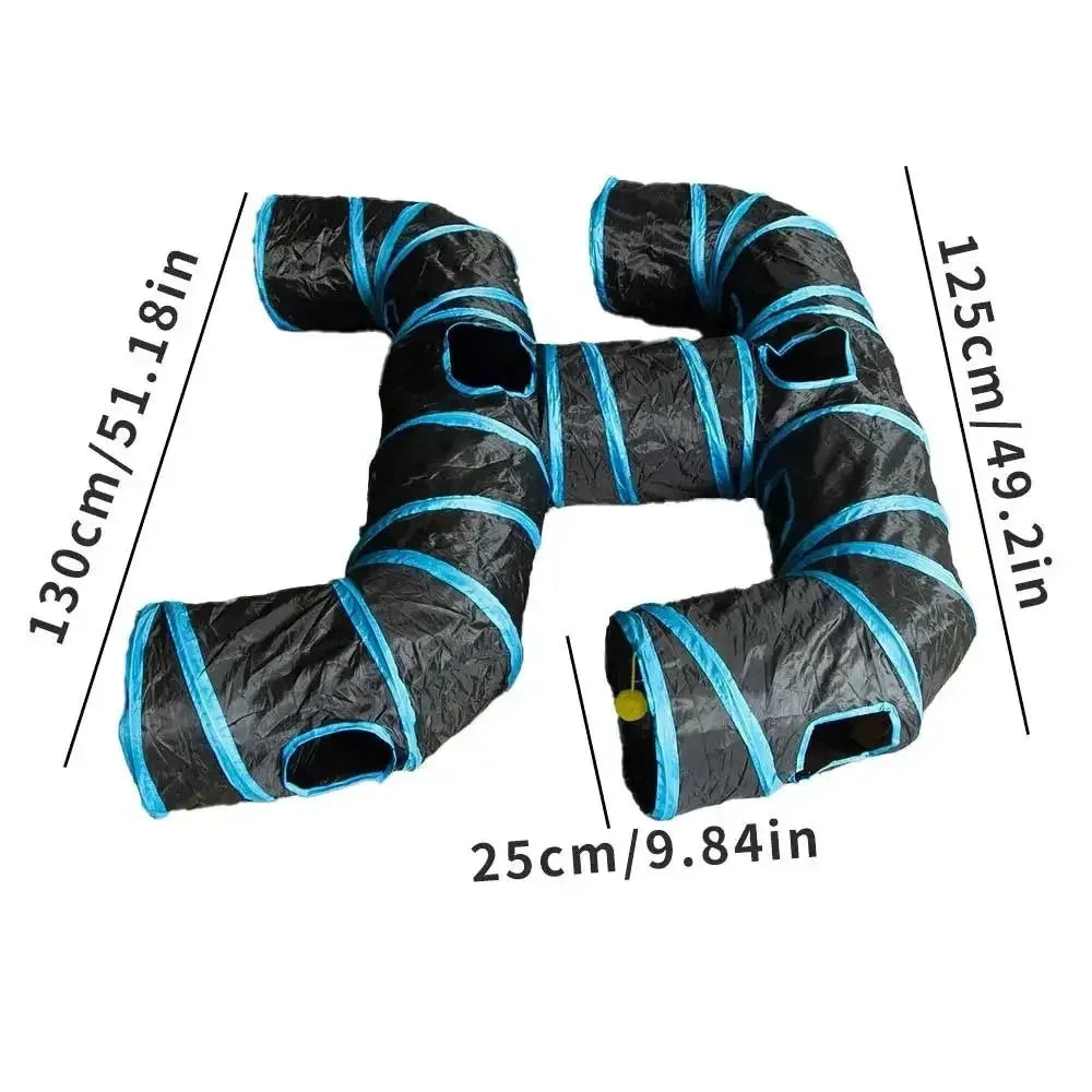 Foldable Pet Play Tunnel – Interactive Drill Barrel for Cat Training
