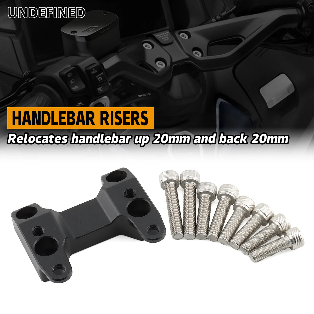 Motorcycle Handlebar Risers – Aluminum Clamp Backs for Yamaha TMAX 560