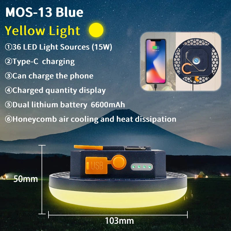 Rechargeable LED Camping Lantern – Magnetic Portable Light for Outdoor Tent