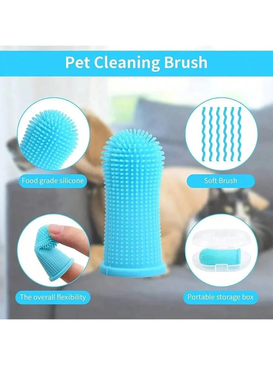 Silicone Finger Toothbrush – Pet Oral Cleaning Tool for Cats and Dogs