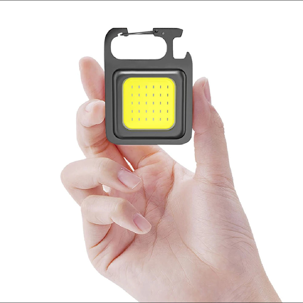 Mini COB Keychain Flashlight – Magnetic Rechargeable Light for Camping