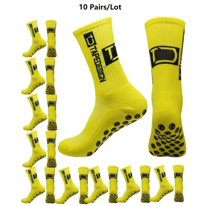 Non-Slip Silicone Grip Sports Socks – Mid-Calf Athletic Gear for Football Yoga