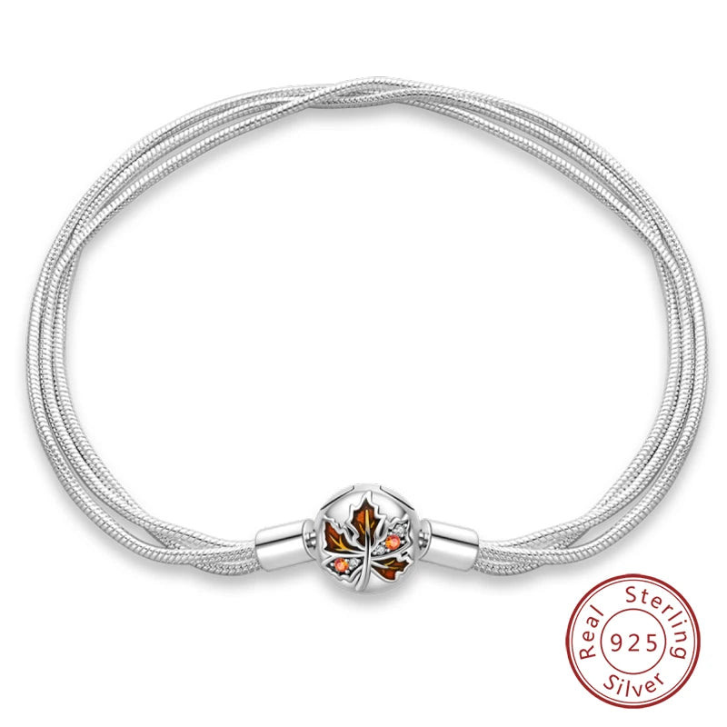 925 Sterling Silver Charm Bracelet – Adjustable Green Zircon for Birthday Gifts