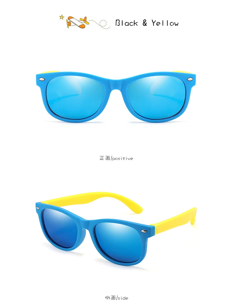 Silicone Kids Sunglasses – UV400 TR90 Goggles for Outdoor UV Protection