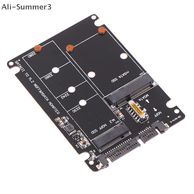 M.2 NGFF and mSATA SSD to SATA Adapter Board for Disk Conversion