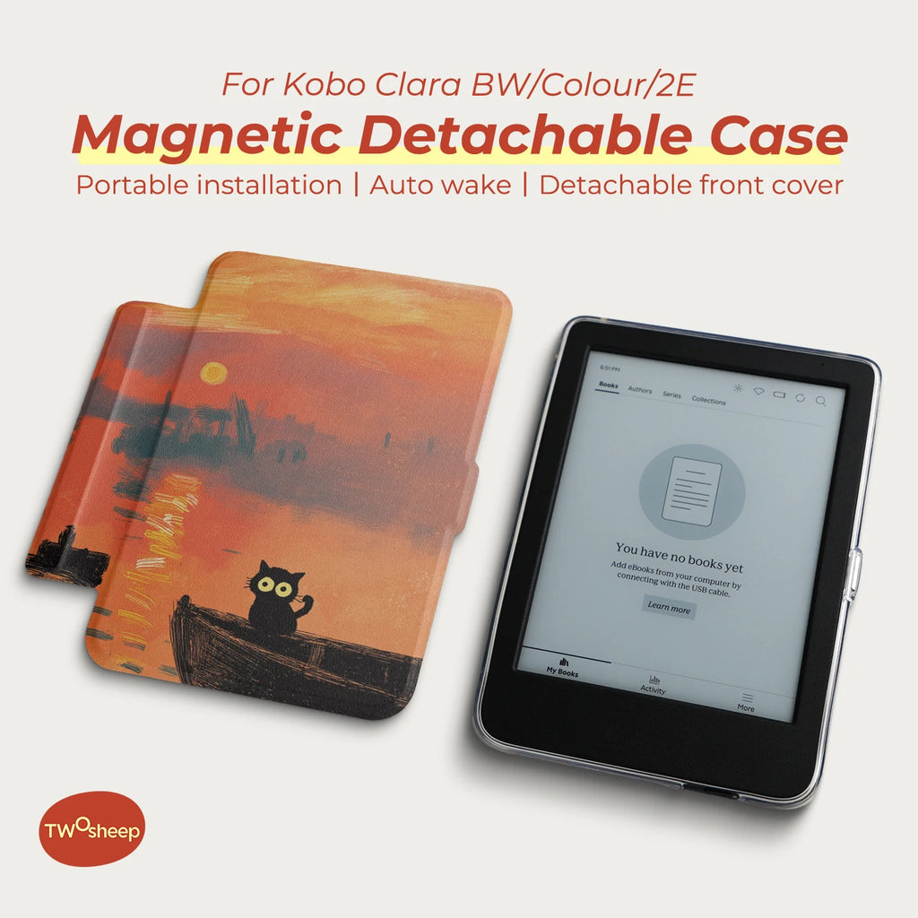Magnetic Protective Case – Clear Back for Kobo Clara 6-inch E-Reader