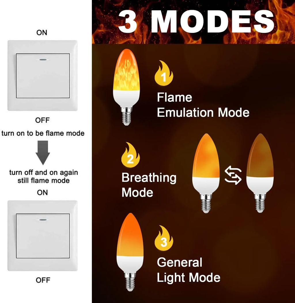 LED Flame Effect Light Bulb – Dynamic Fire Simulation for Home Decoration