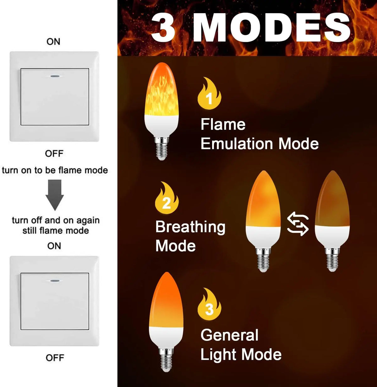 LED Flame Effect Light Bulb – Dynamic Fire Simulation for Home Decoration