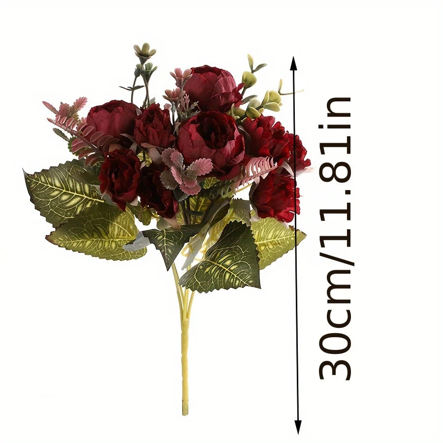 Artificial Peony Flower Bundle – Silk Floral Arrangement for Wedding Decor