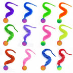 Interactive Cat Worm Toy – Colorful Elastic Teaser for Indoor Pet Play