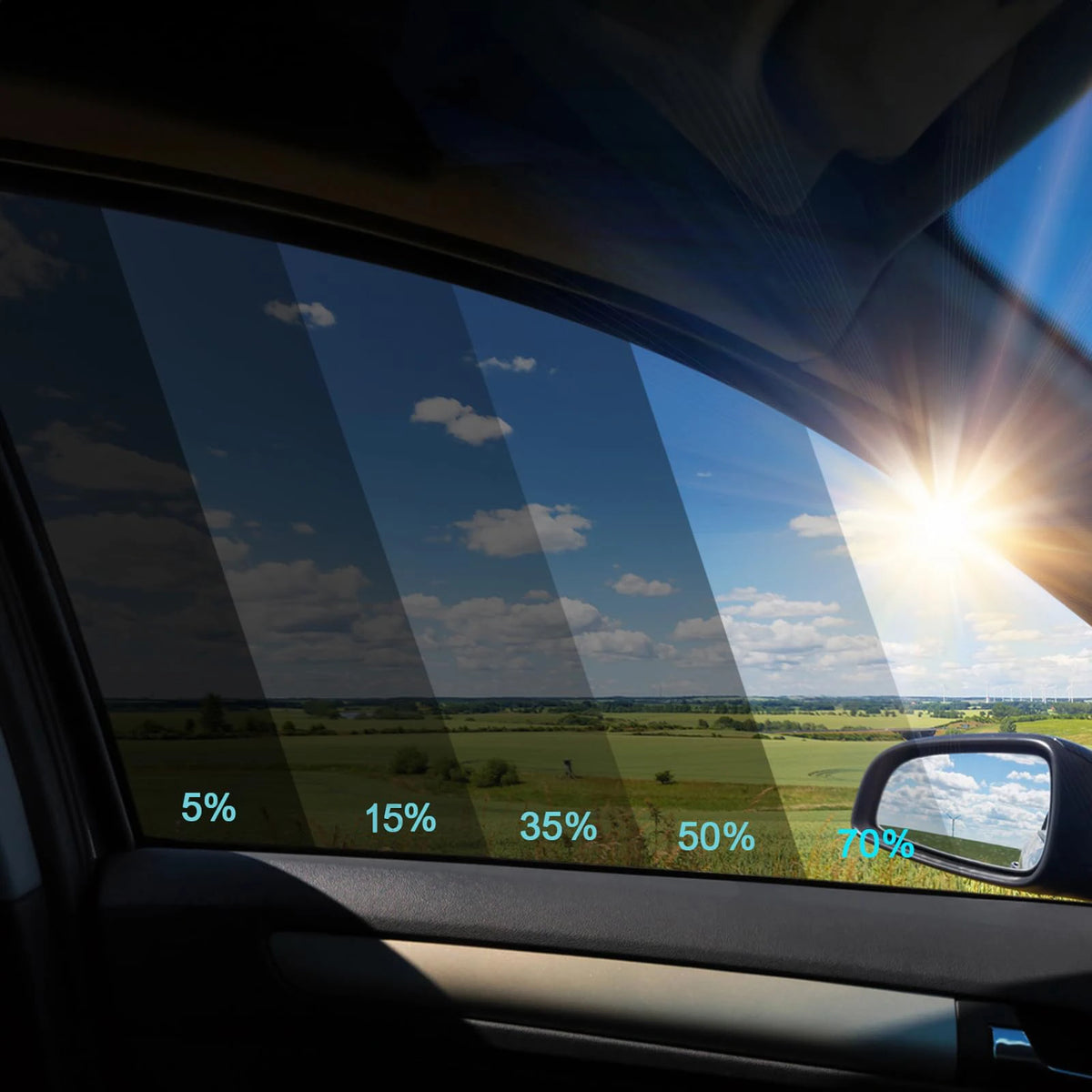 Car Window Tint Film – UV Protection Vinyl for Privacy and Solar Heat Blocking