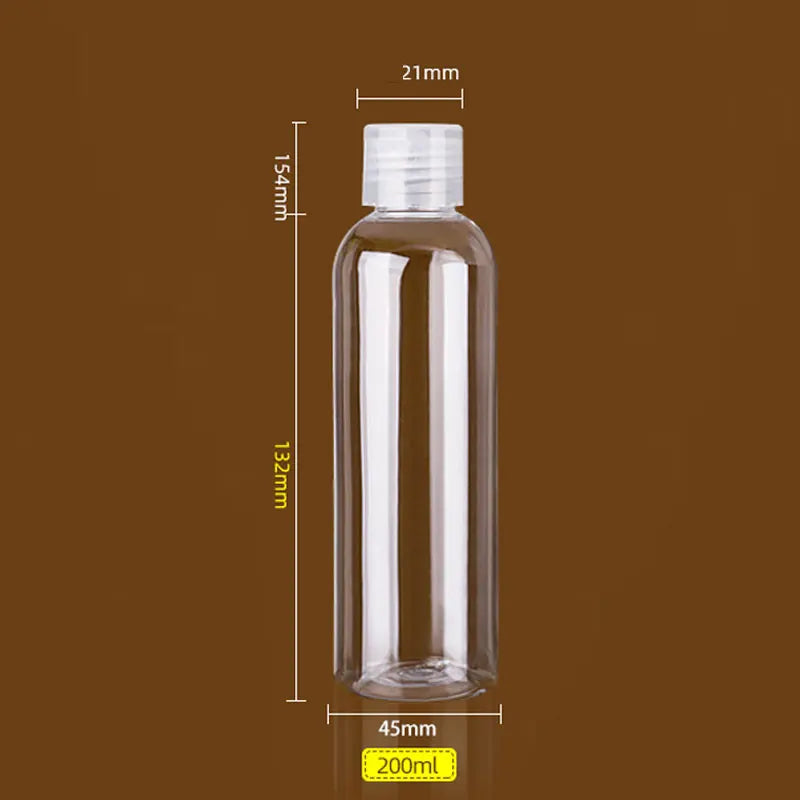 Clear PET Flip Lid Bottles – Travel Size Cosmetic Containers for Liquid Samples