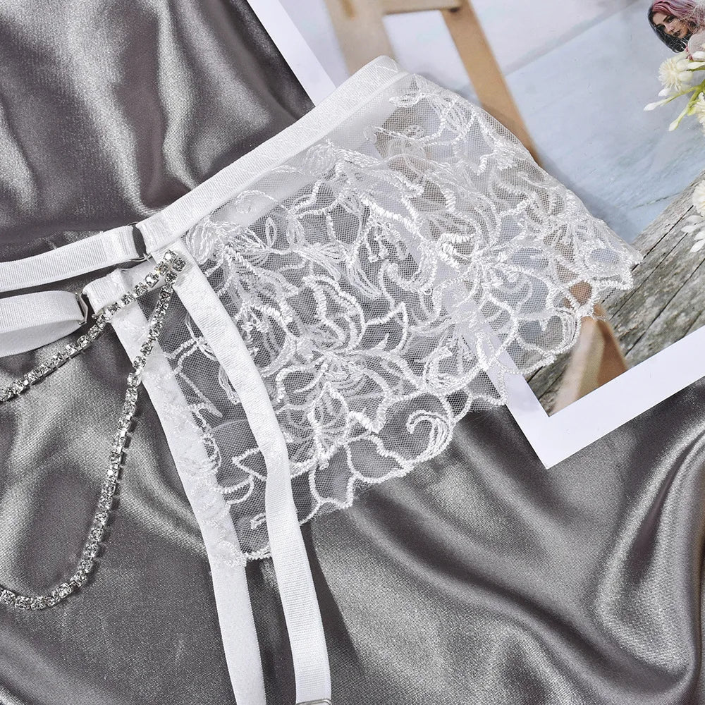 Lace Bra and Panty Set – Transparent Ruffle Lingerie for Sexy Boudoir Outfit