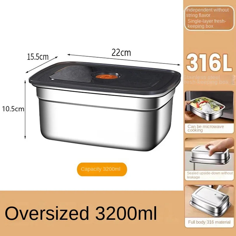 316 Stainless Steel Bento Box – Leak-Proof Food Container for Camping Lunch