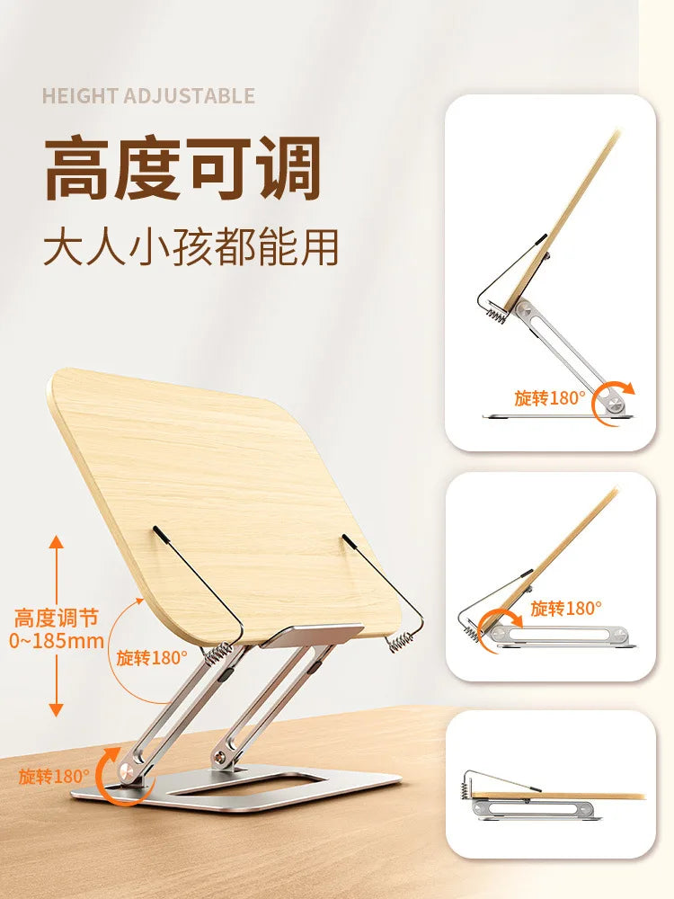 Aluminum Foldable Reading Stand – Adjustable Holder for Laptops and Books