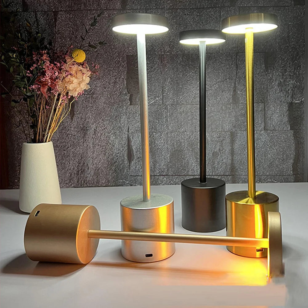 Rechargeable Table Lamp – Stepless Dimming Touch Light for Bedside Decor