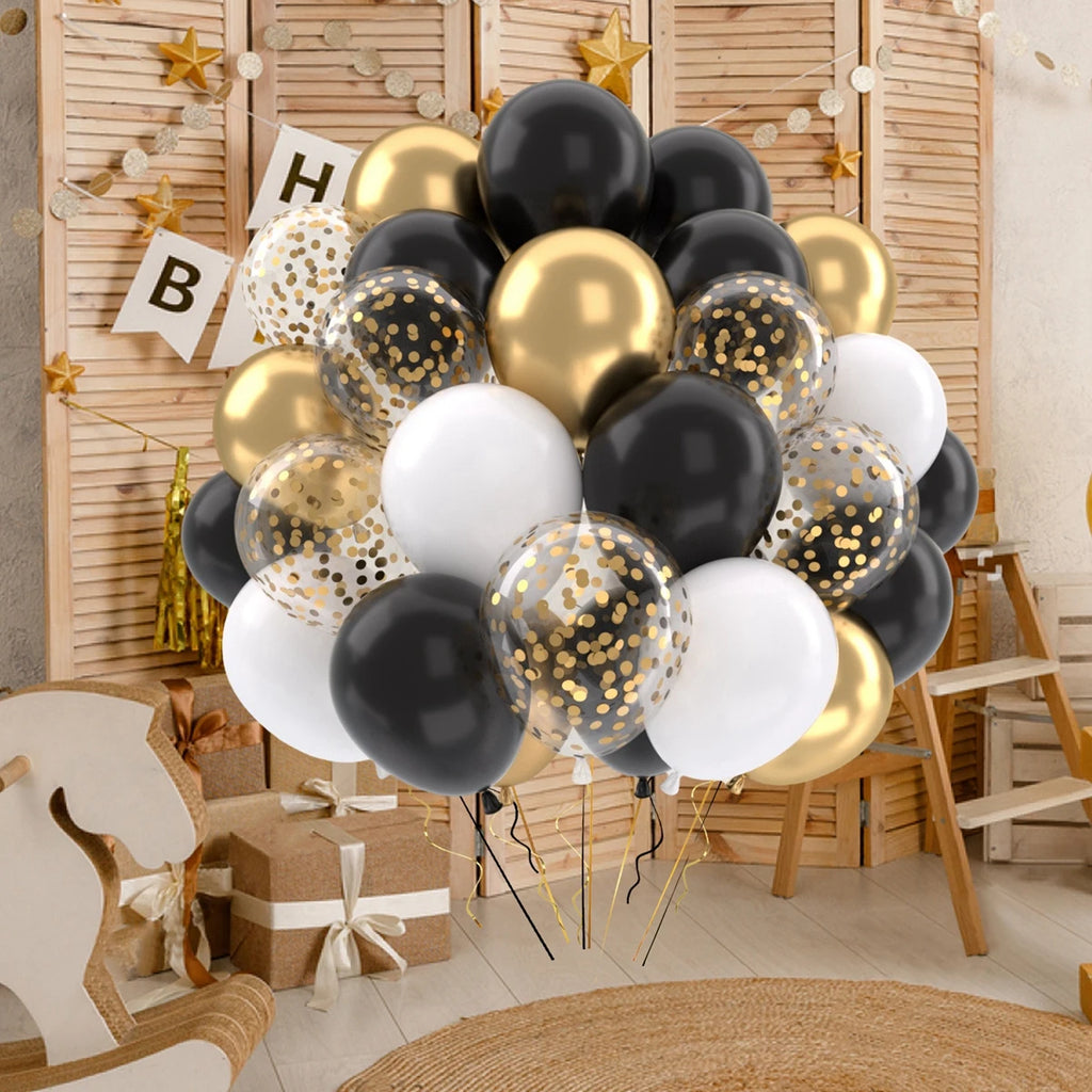 Metallic Pearl and Confetti Balloons – Decorative Latex Set for Party Events