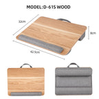 Portable Wooden Laptop Bed Desk – 15 Inch Lap Tray with Cushion for Study