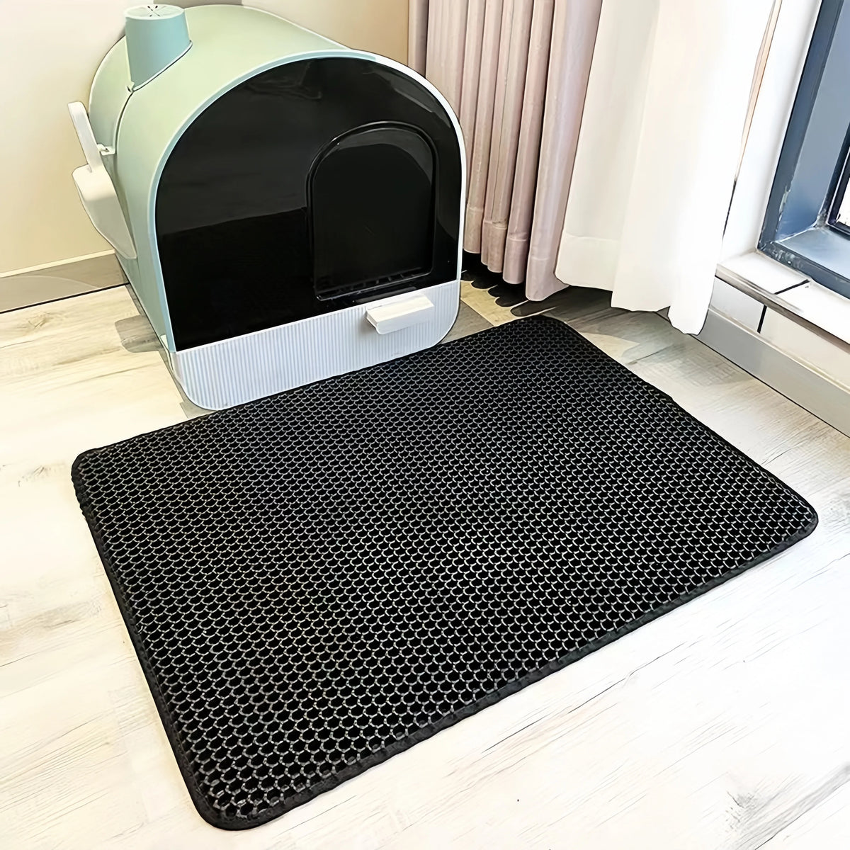 Large Waterproof EVA Cat Litter Mat – Double Layer Tray for Pet Hygiene