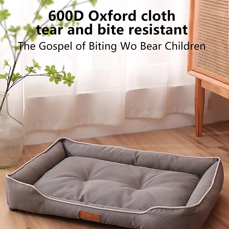 Waterproof Oxford Dog Bed – Thickened PP Cotton Mat for All Seasons