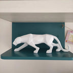 Large Geometric Panther Statue – Abstract Resin Leopard for Home Office Decor