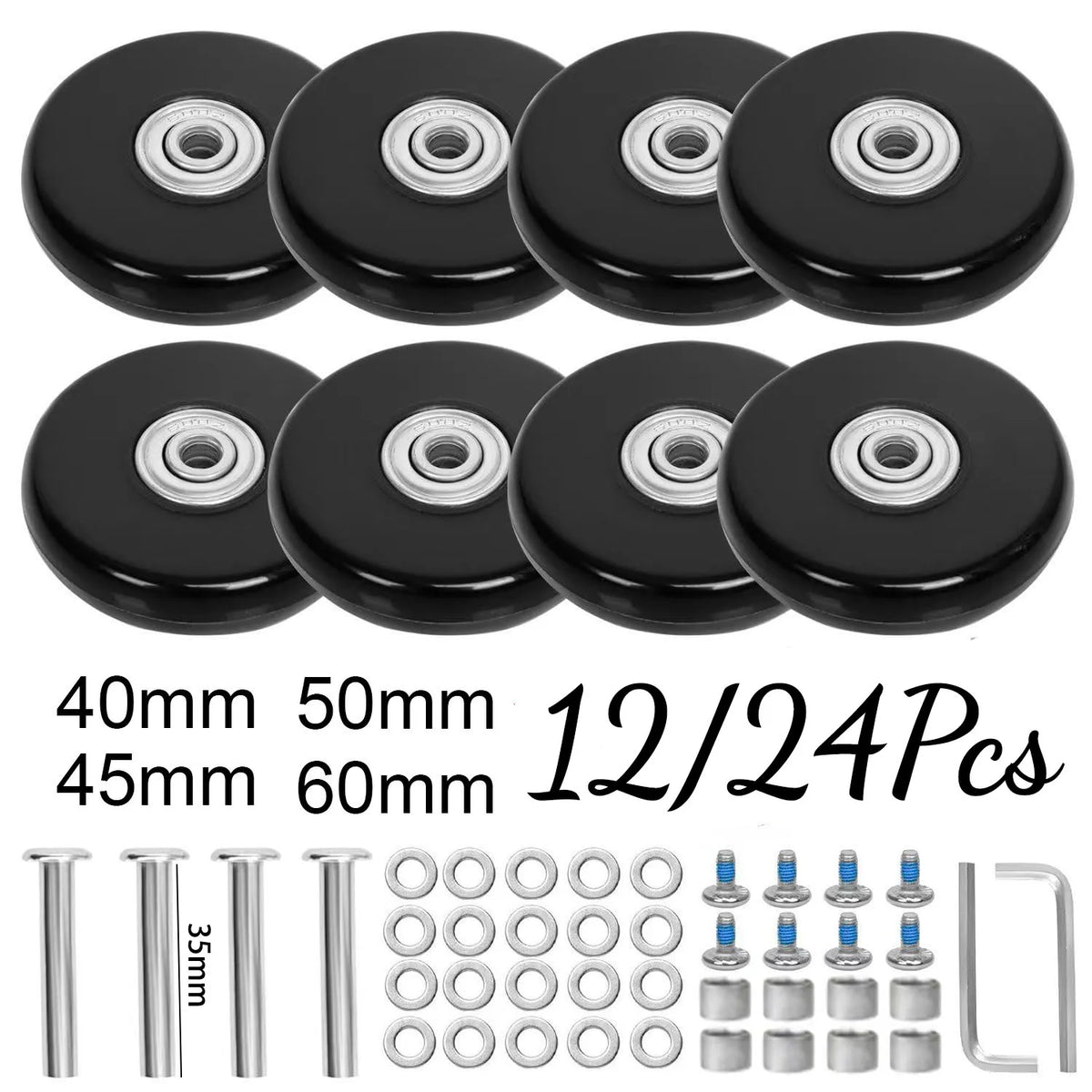 Luggage Replacement Wheels – Silent Repair Kit for Travel Suitcase