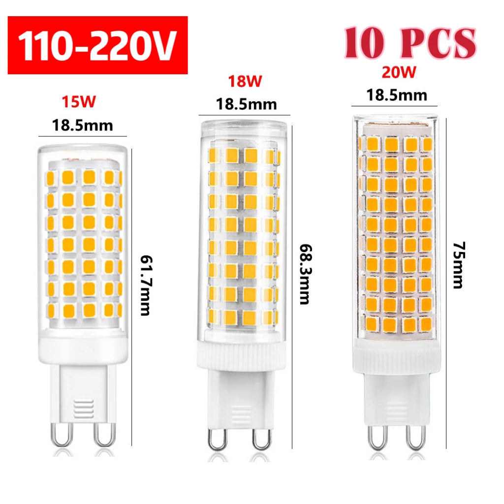 Dimmable G9 LED Corn Light – 9W Energy Saving Bulb for Chandelier Lighting
