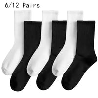 Cotton Crew Socks – Breathable Solid Color for Men Casual Streetwear