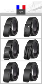 Genuine Leather Automatic Belt – Luxury Metal Buckle Strap for Men