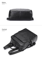 Genuine Leather Laptop Backpack – 14 Inch Business Bag for Men