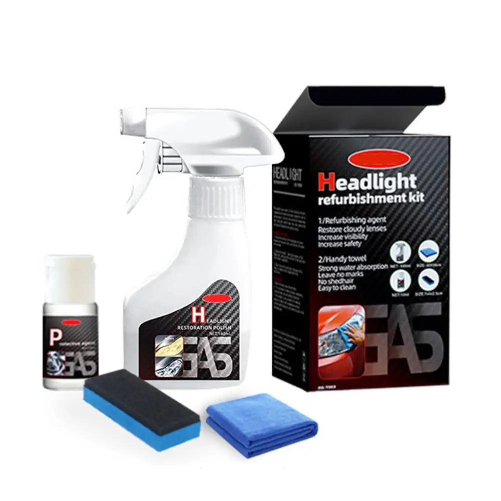 Car Headlight Restoration Kit – Chemical Polish for Auto Headlamp Repair