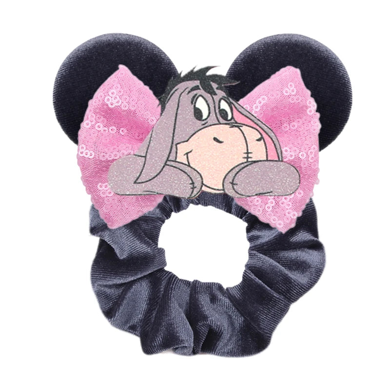 Velvet Sequin Mouse Ear Scrunchies – Elastic Hair Accessories for Kids Party