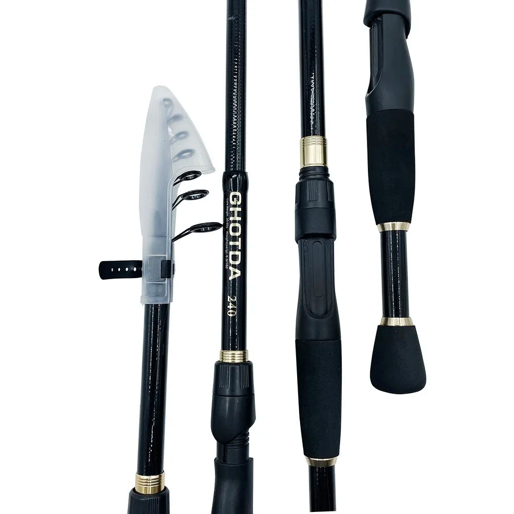 Telescopic Carbon Fishing Rod – Ultralight Spinning Pole for Outdoor Angling