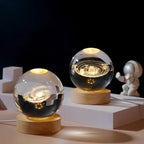 Galaxy Crystal Sphere Night Light – Clear Glass Globe for Home Decor
