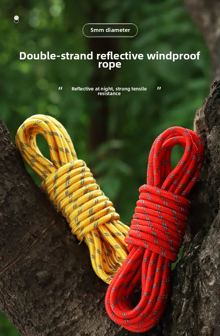 Reflective Paracord – 5mm 5m Windproof Rope for Outdoor Camping and Survival